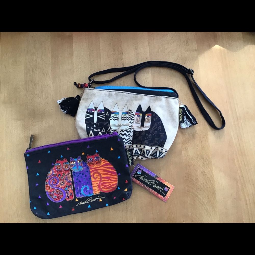 CATS* Laurel Burch 2 Bags Crossbody & Cosmetic